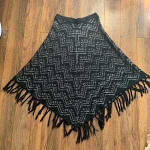 Handkerchief Midi/Maxi Skirt • Black/White Print